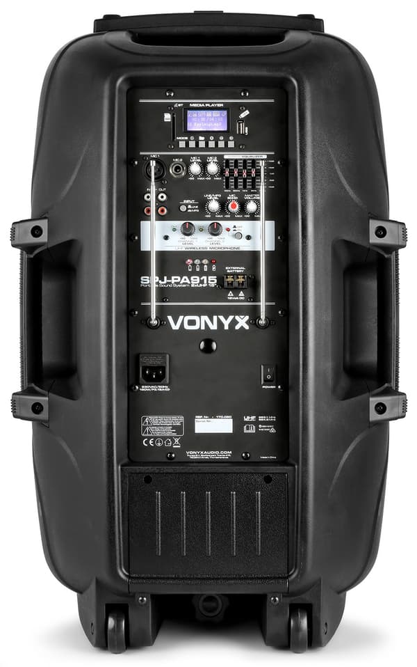 Vonyx SPJ-PA915 Mobile Amp ABS 15" 2 UHF