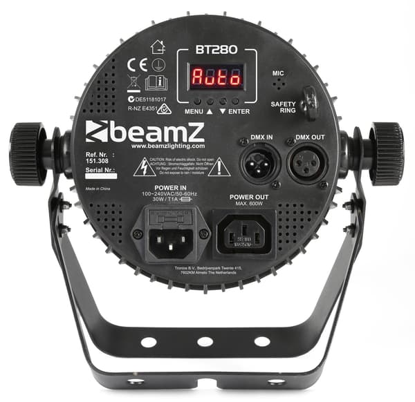 Beamz BT280 Flat Par 7x10W 6in1 DMX IRC