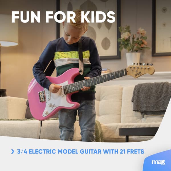 Max GigKit Junior Elgitarrpaket Rosa 3/4