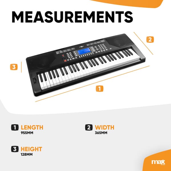 Max Rhapsody61P Electronic Keyboard Pro med 61 Touch Response-tangenter
