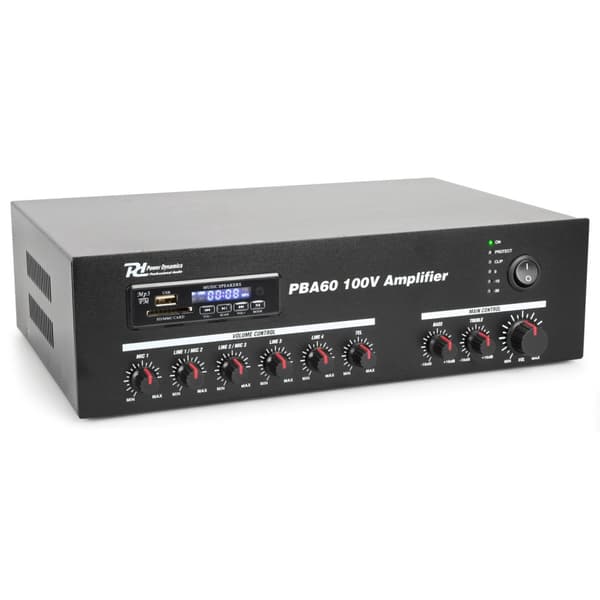 Power Dynamics PBA60 100V, Förstärkare, 60W USB/MP3/BT