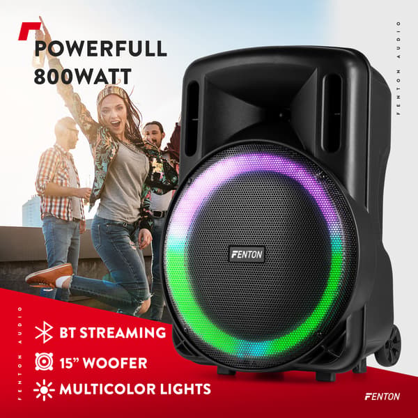 Fenton FT15LED MK2 Bärbart Ljudsystem 15" 800W peak effekt