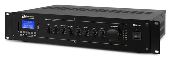 Power Dynamics 100V högtalarmusiksystem med 12 högtalare och Bluetooth