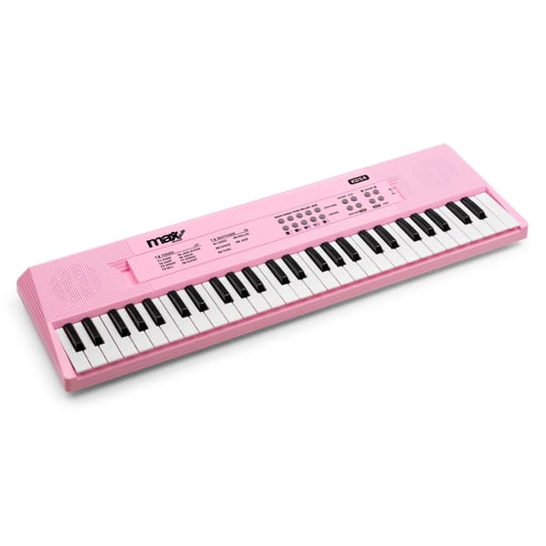 Max KD54 Electronic Keyboard 54-keys med batteri Rosa