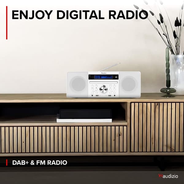 Audizio PRATO Allt i ett system CD, DAB+, Vit
