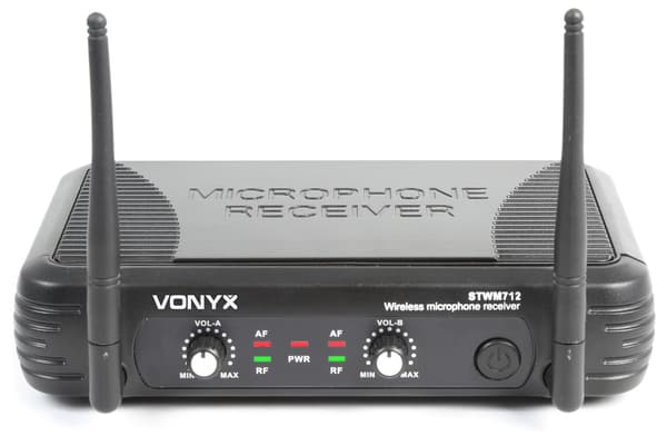 Vonyx STWM712, Trådlös mikrofon, 2 kanaler