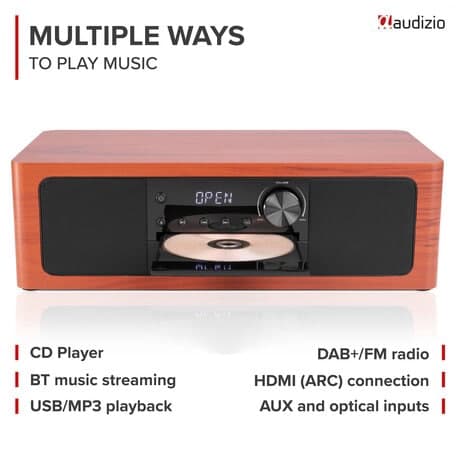 Audizio Lunata Premium All-in-One Music System – Cherry