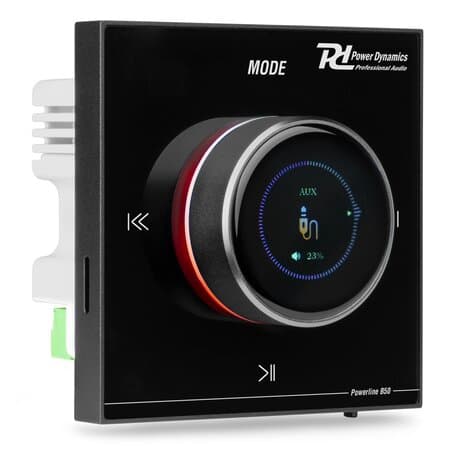 Power Dynamics Powerline B50B In-Wall Ljudförstärkare BT/LCD – Svart