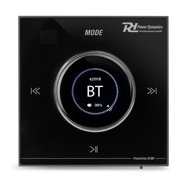 Power Dynamics Powerline B100B In-Wall Ljudförstärkare BT/LCD – Svart