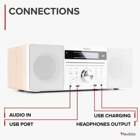 Audizio PRATO Allt i ett system CD, DAB+, Vit