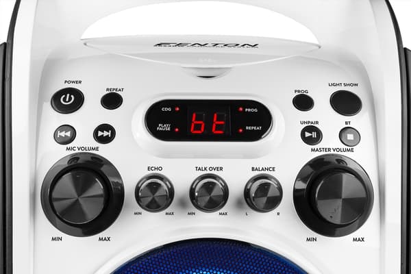 FENTON SBS30W Karioka System med CD och 2 Mikrofoner, vit