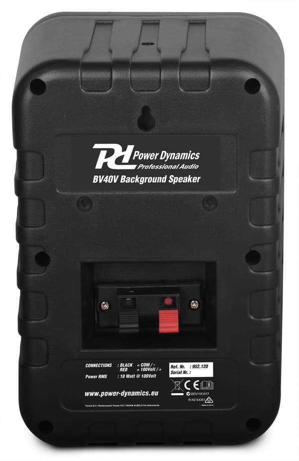 Power Dynamics BV40B högtalarSet 4" 50W 100V, 8ohm svart. 1-par