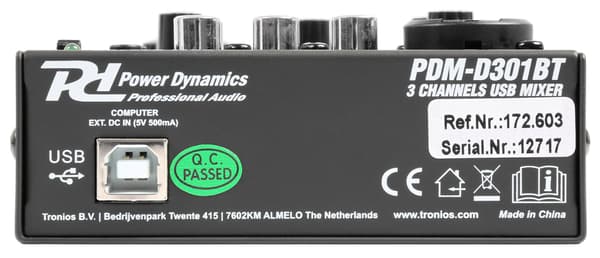 Power Dynamics PDM-D301BT Mixer 3CH/EQ/USB/BT