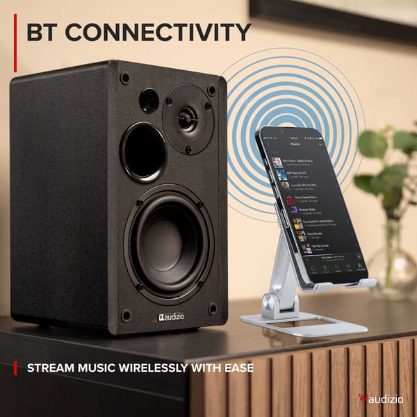 Audizio KS01B Active Bookshelf Speaker Set 120W BT Black