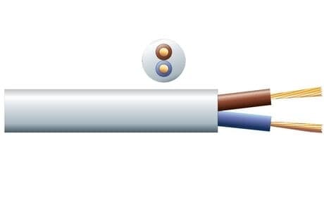 PD Connex 100V högtalarkabel 2x 1,5mm² 15A - Vit - 100 meter rulle