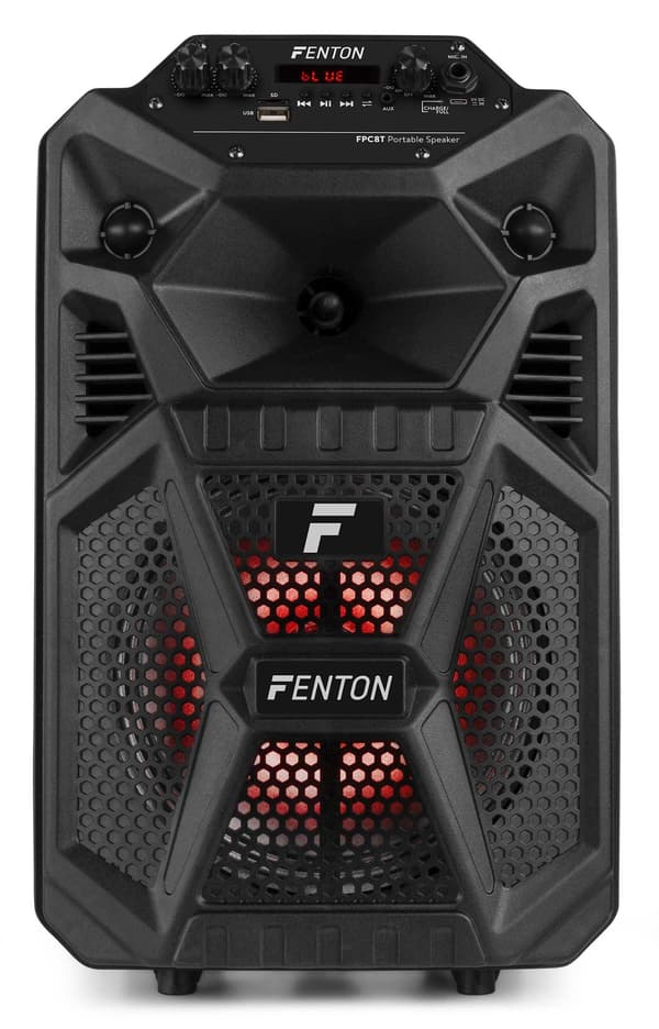 Fenton FPC8T Portable 8" LED Speaker. BT4.