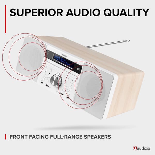 Audizio PRATO Allt i ett system CD, DAB+, Vit