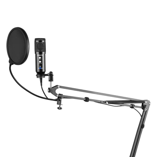 Vonyx CMS320B Studio Mmikrofon set USB svart förg med ekoeffekt
