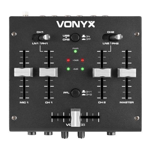 Vonyx VDJ2USB - 3-kanals stereo USB DJ mixer