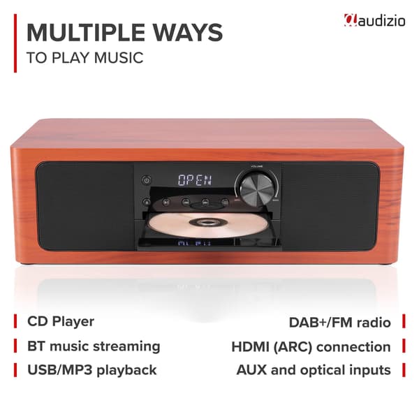 Audizio Lunata Premium All-in-One Music System – Cherry