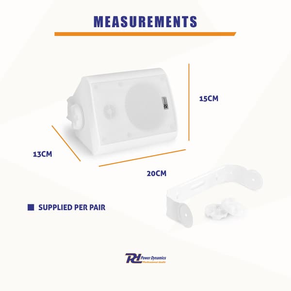 Power Dynamics BC40V högtalarset, 4"100W IP56 100V, vit