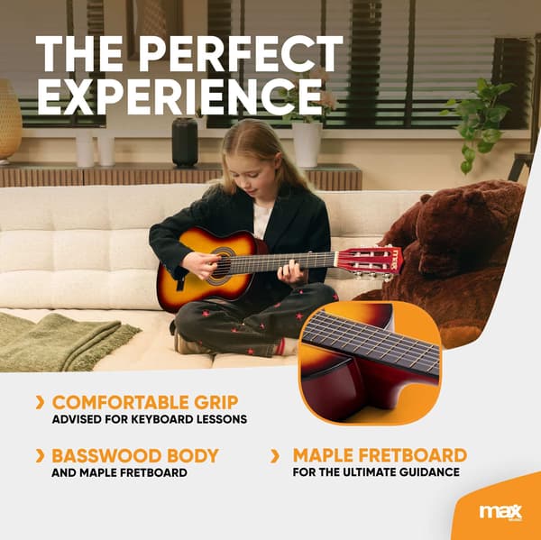 Max  SoloArt barngitarr Junior 1/4 Klassisk Gitarrpaket Sunburst
