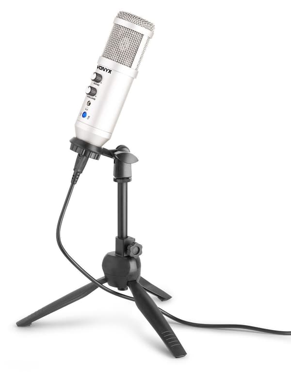 Vonyx CM320S USB Studiomikrofon med bordsställ - Titanium
