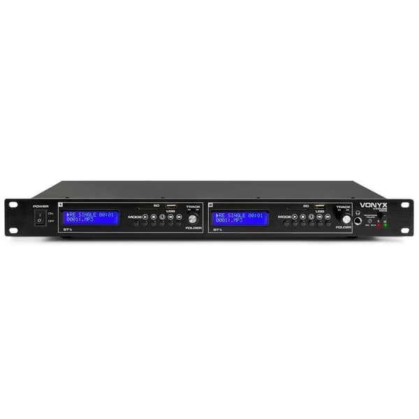 Vonyx VX2USB MK2 dubbel mediaspelare med 2x Bluetooth och 2x USB/SD mp3-spelare