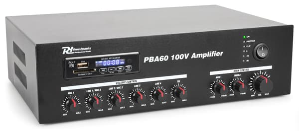 Power Dynamics PBA60 100V, Förstärkare, 60W USB/MP3/BT