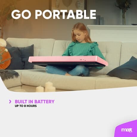 Max KD61P Elektroniskt Keyboard 61 Tangenter med Batteri – Rosa