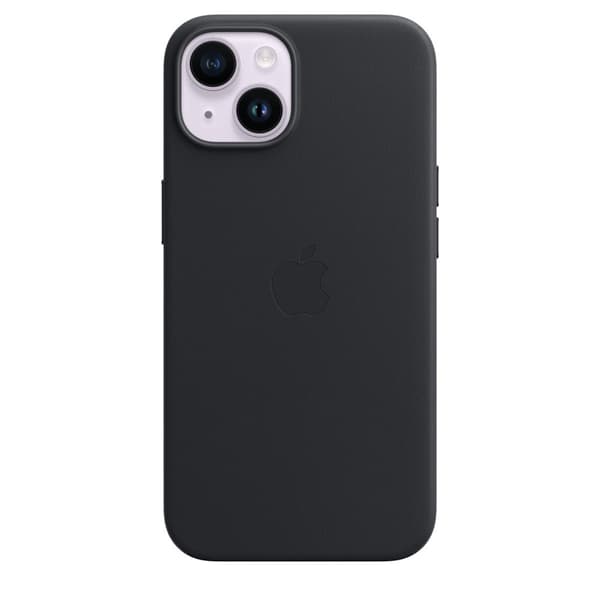 Original iPhone 14 Skal Leather Case MagSafe Midnatt