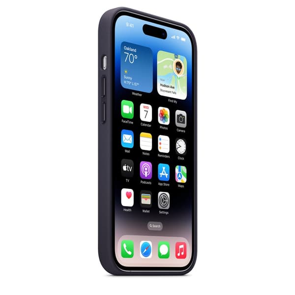 Original iPhone 14 Pro Max Skal Leather Case MagSafe Ink