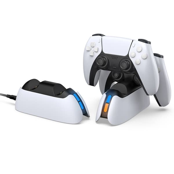 Ladestation til to PS5-controllere