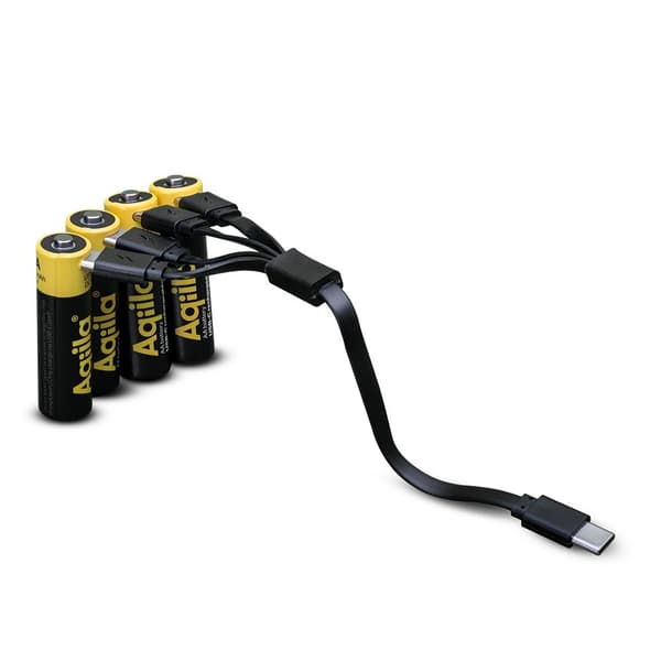 Genopladelige AA Batterier USB-C 4-pak