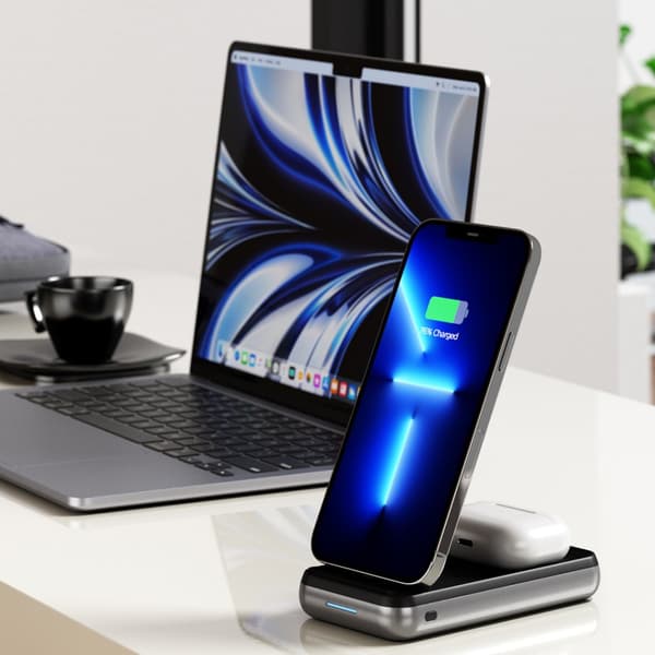 Duo Wireless Charger Power Stand Space Grey