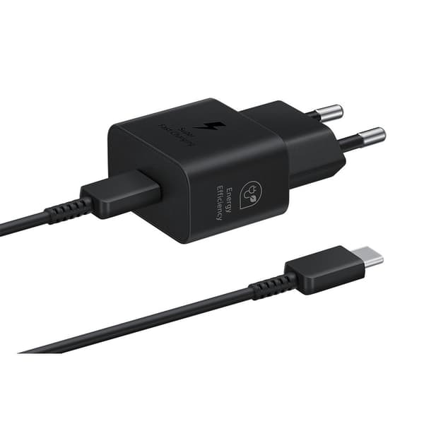 Original oplader med kabel 25W strømadapter sort