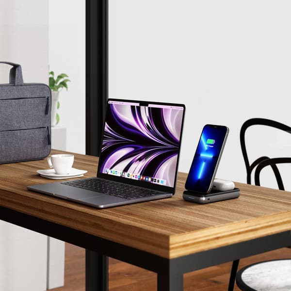 Duo trådløs lader strømstativ Space Grey