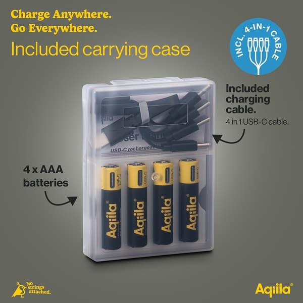Genopladeligt AAA Batteri USB-C 4-pak