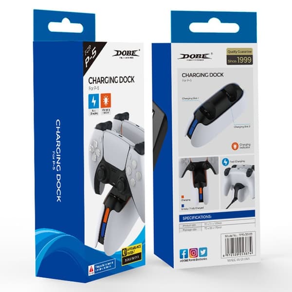 Ladestation til to PS5-controllere