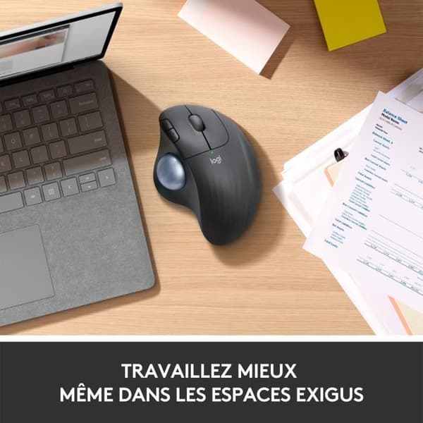 Mus - Trådlös - Logitech - Ergo M575 - Vit - Ergonomisk