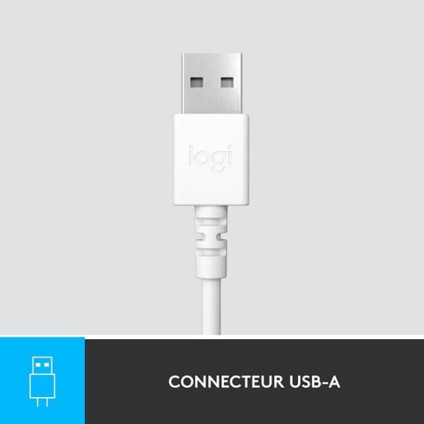 Hörlurar - Trådad - Logitech - H390 - USB - Störningsskydd - Vit