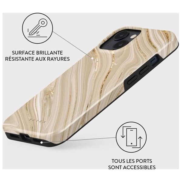 Coque - BURGA - Full Glam - iPhone 13 - Stötsäker skydd - Beige tryck