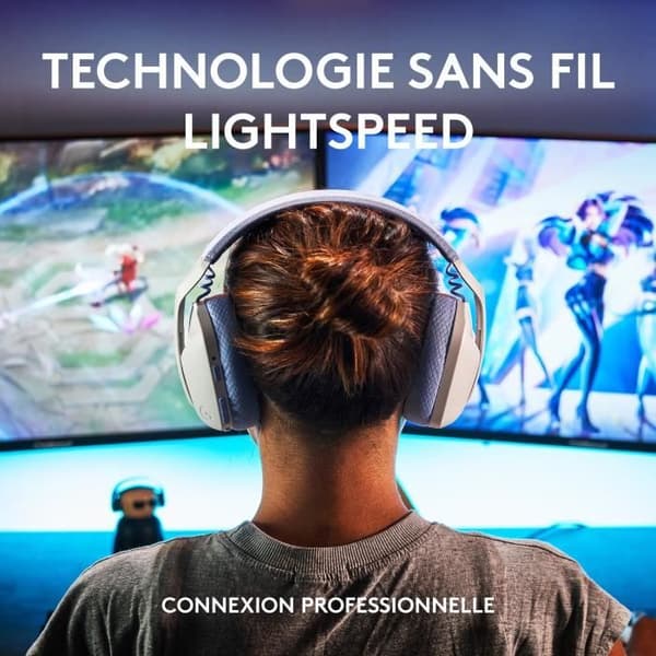 Gaming headset - Trådlös - Logitech G - G435 Lightspeed - Vit