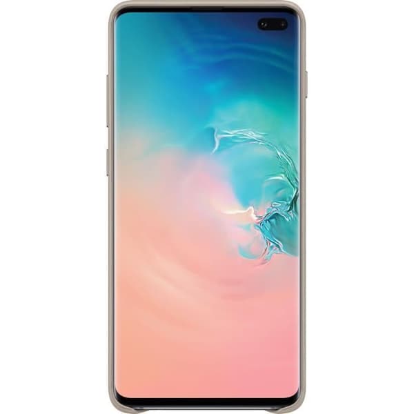 Samsung läderfodral S10+ Grå