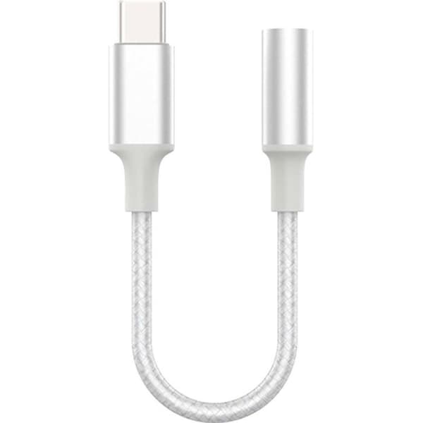 Ljudadapter - FORCE POWER - Lite - USB-C till Jack 3.5mm - Vit - Förstärkt