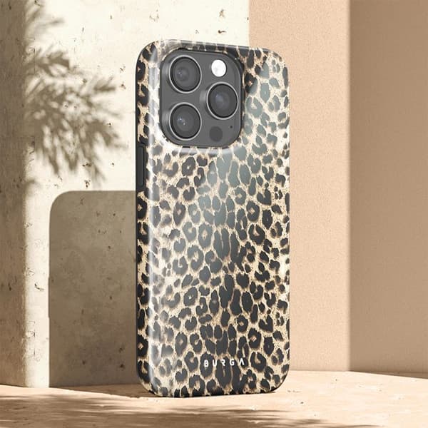 Skydd för iPhone 15 Pro Tough Antichock Modell Player Burga Leopard