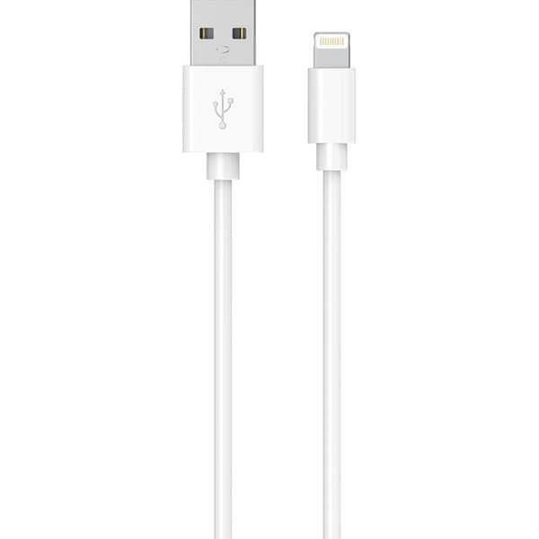 Nätadapter - USB A-laddare 2.4A - Snabbladdning - USB A/Lightning-kabel - Vit