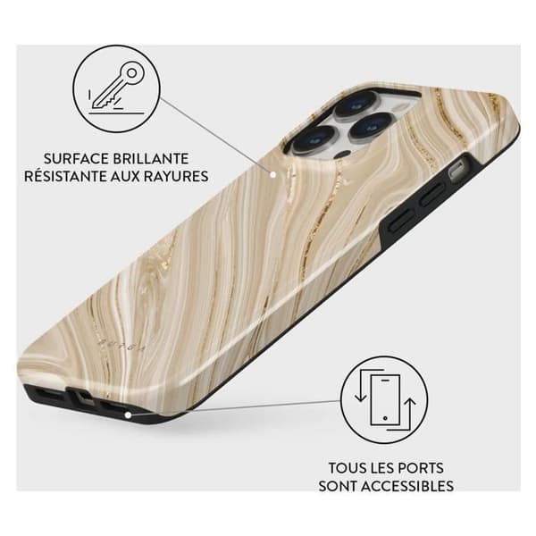 Coque - BURGA - iPhone 13 Pro - Stötresistent - Mönstrad - Beige