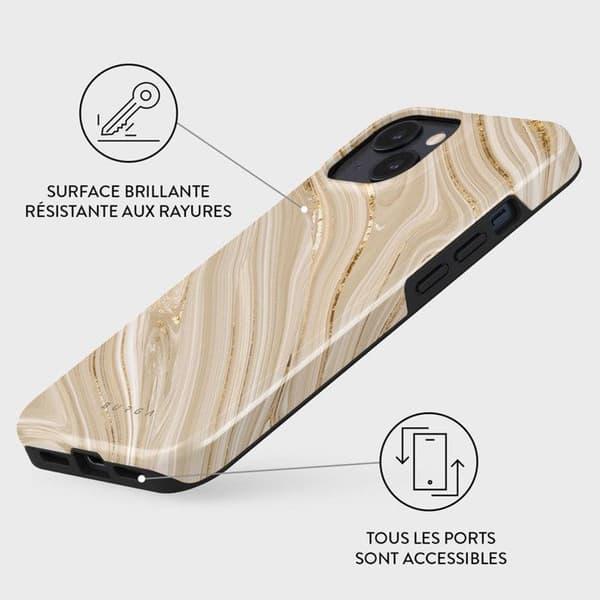 Coque - BURGA - iPhone 15 - Full Glam - Antichocks - Beige