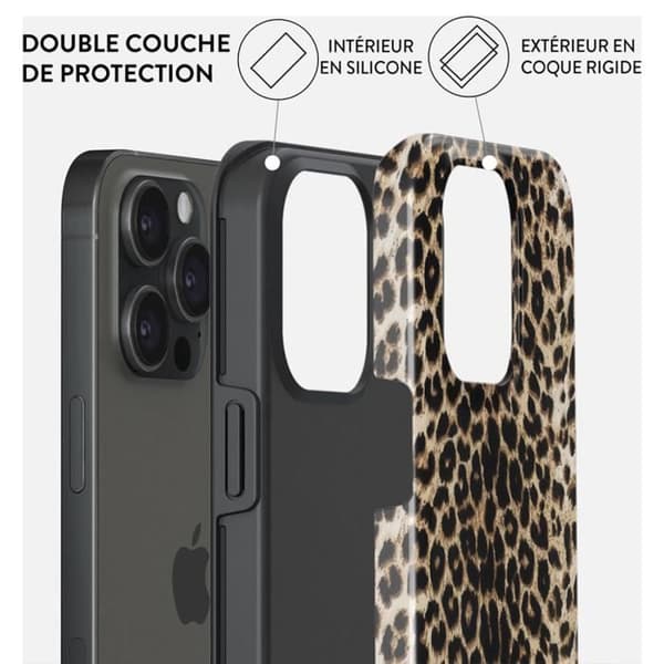 Coque - BURGA - Spelare - iPhone 15 Pro - Leopard - Stötsäker - MagSafe